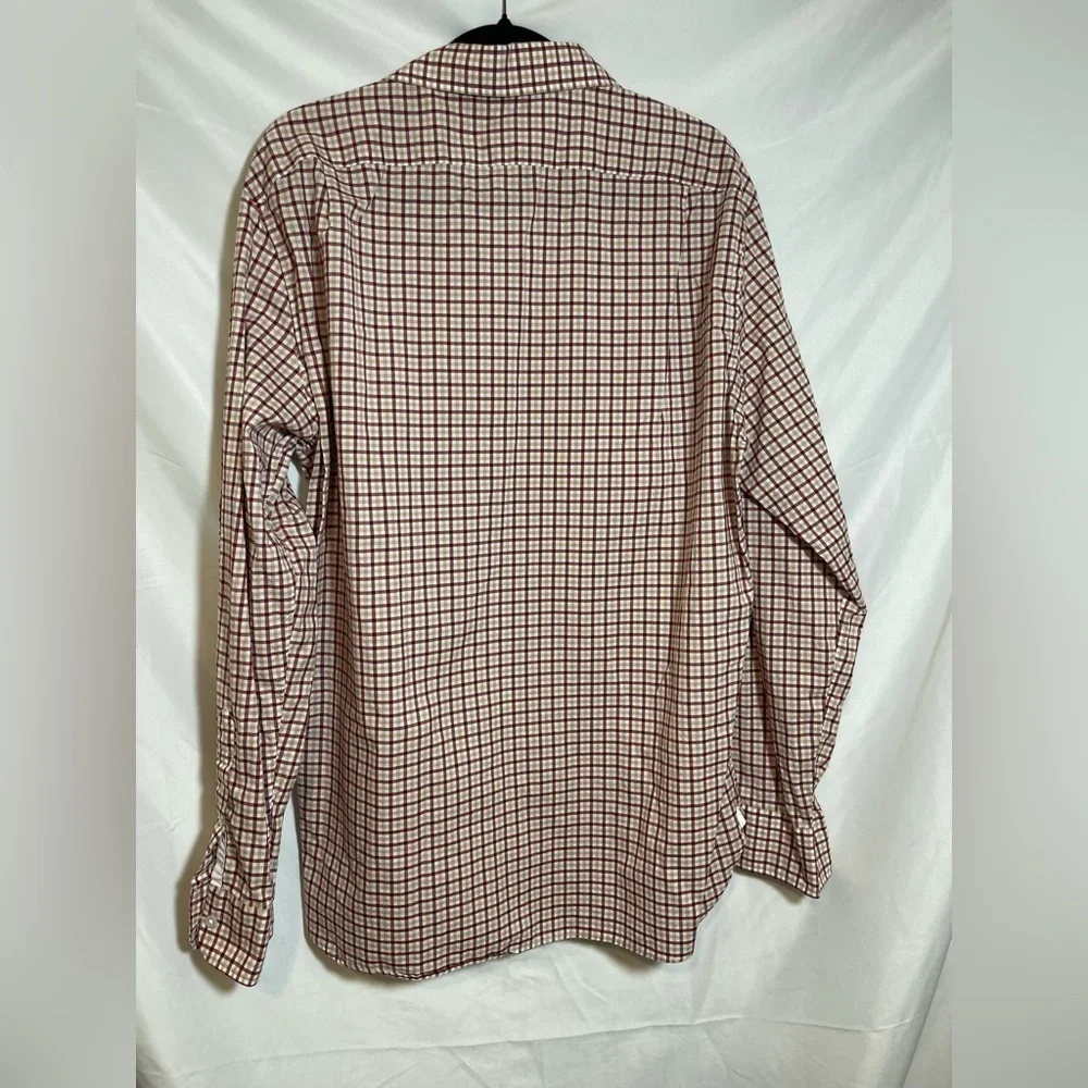 J.Crew Ludlow Men’s XL 120s 2 Ply Red Tan Check Button Down Shirt